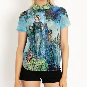 Blackmilk SABRINA RISES CUTE AS A BUTTON SHIRT